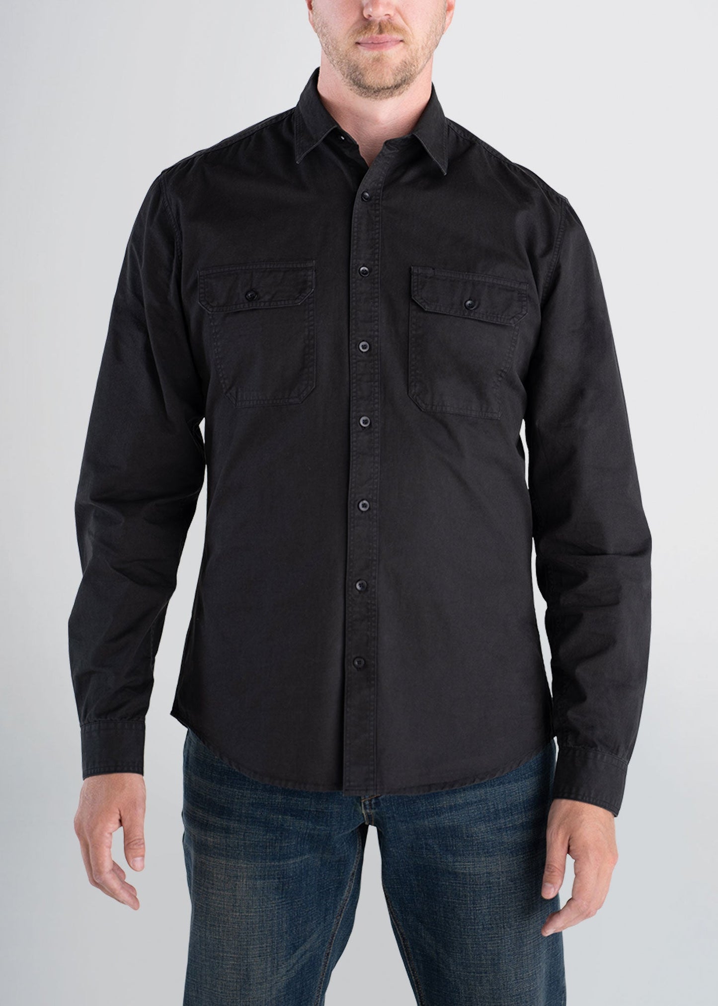 Longjohnandsons-americantall-mens-2pkttwill-blackshirt-front
