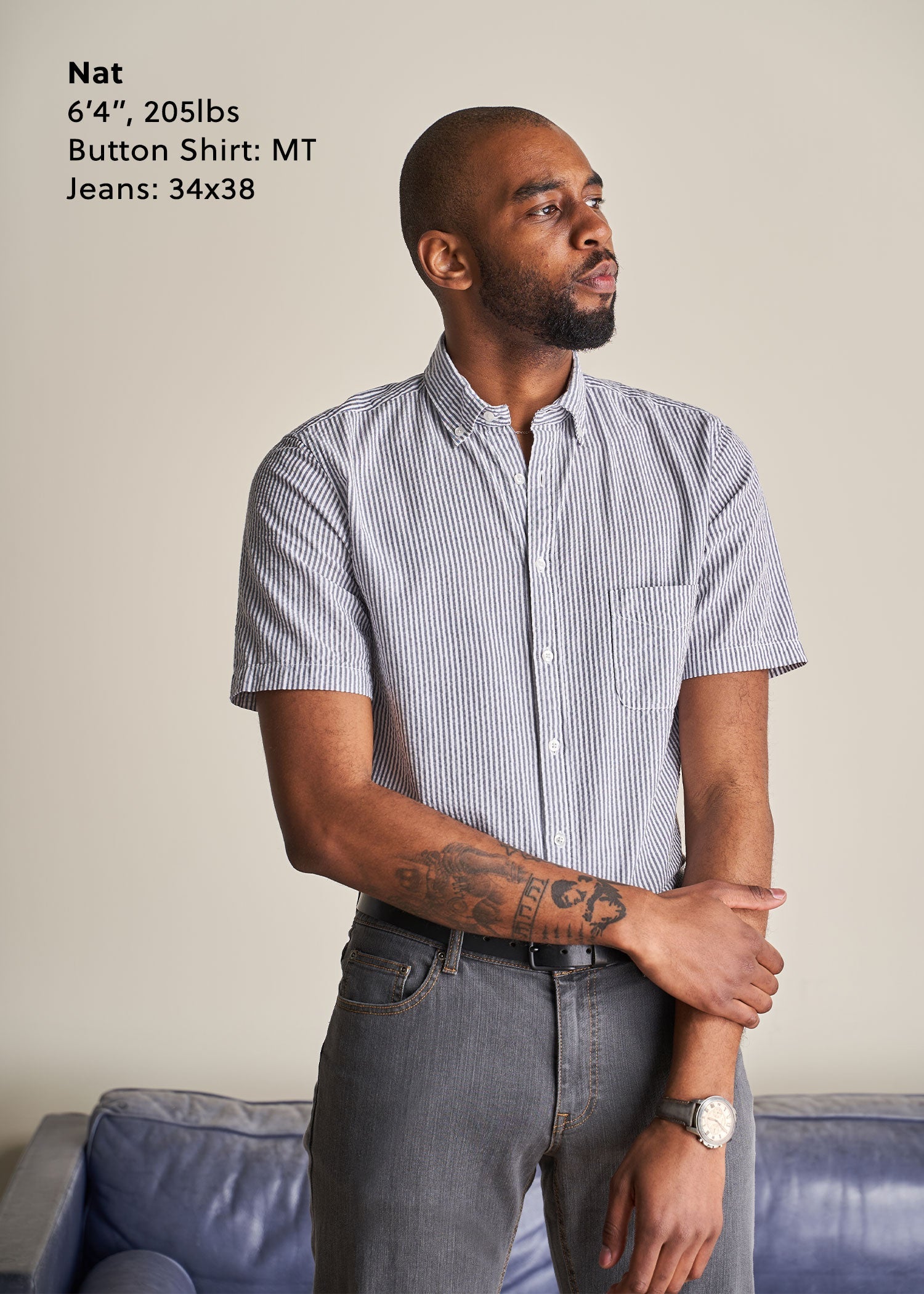 tall-mens-short-sleeve-shirt-grey-white-stripe