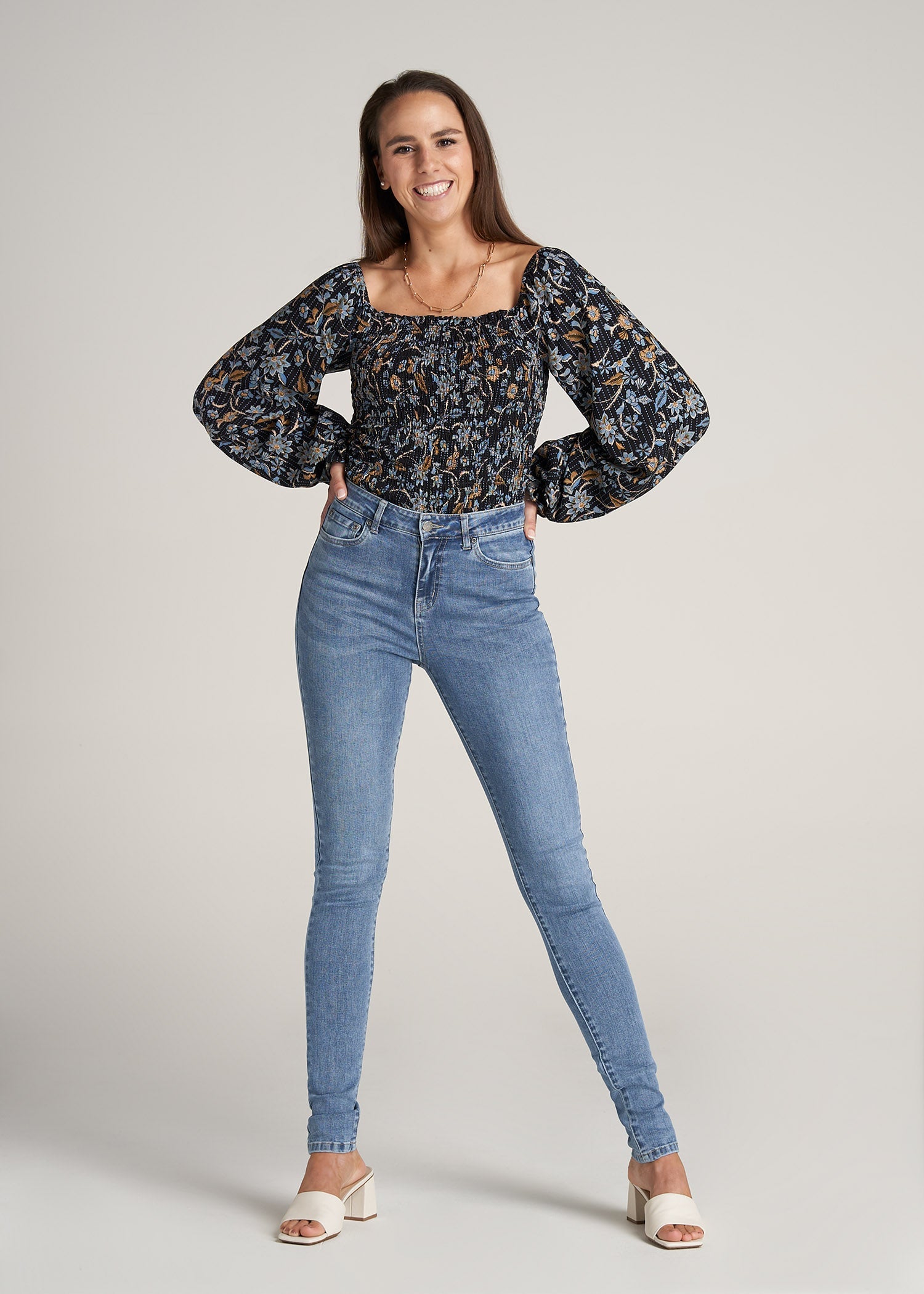 Womens-BalloonSleeveBlouse-BlackFloral-full