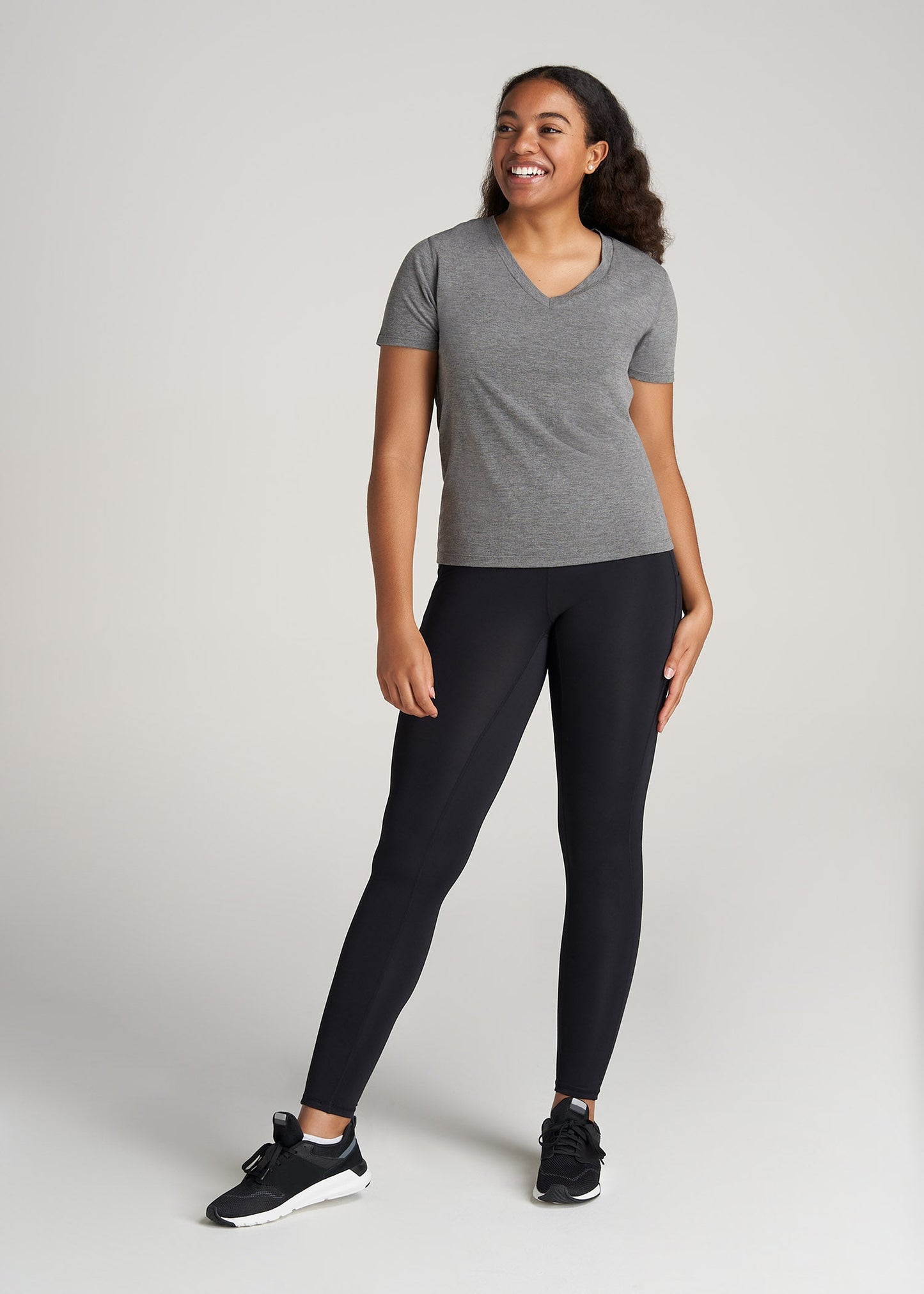 Womens-ShortSleeve-VNeck-AthleticTee-DarkGrey-full