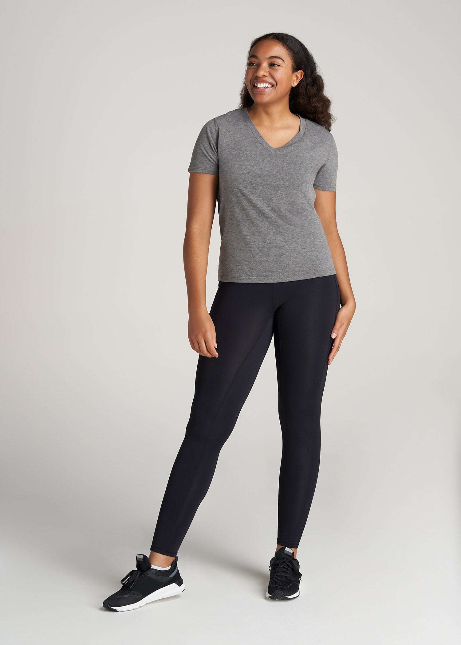 Womens-ShortSleeve-VNeck-AthleticTee-DarkGrey-full