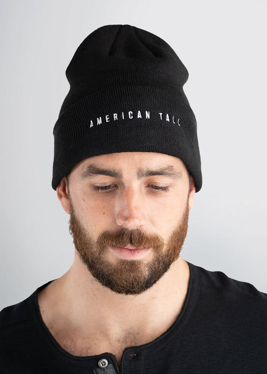 american-tall-mens-beanie-black-front