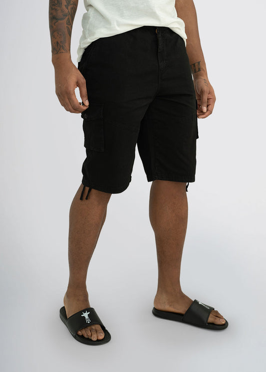 american-tall-mens-cargo-shorts-black-front