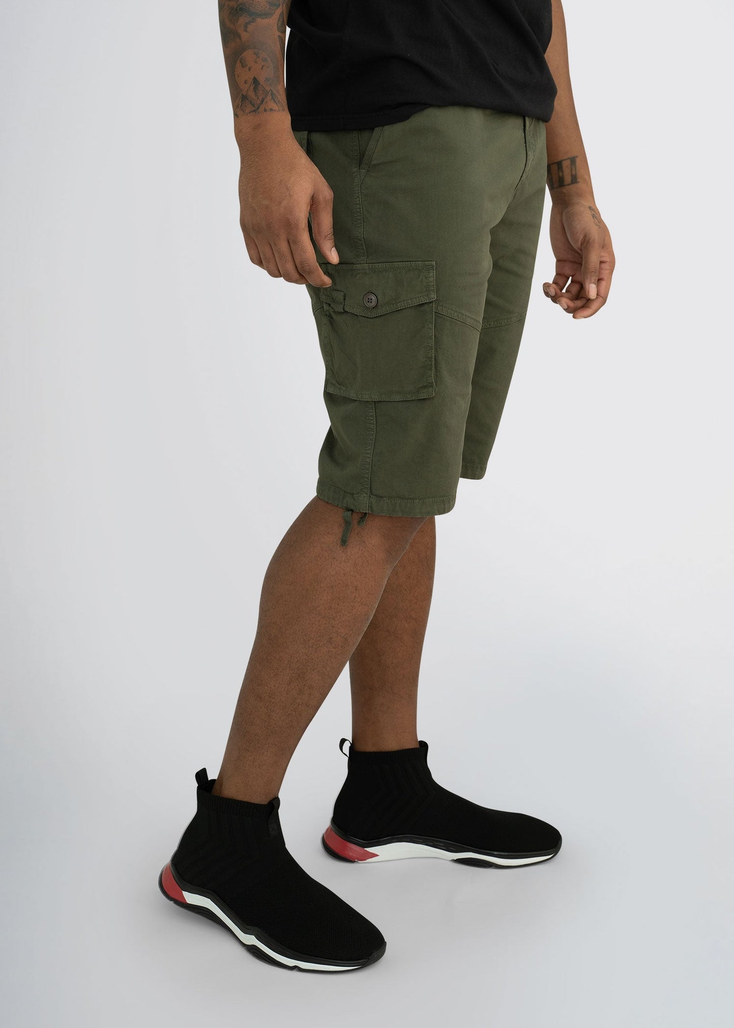 american-tall-mens-cargo-shorts-green-side