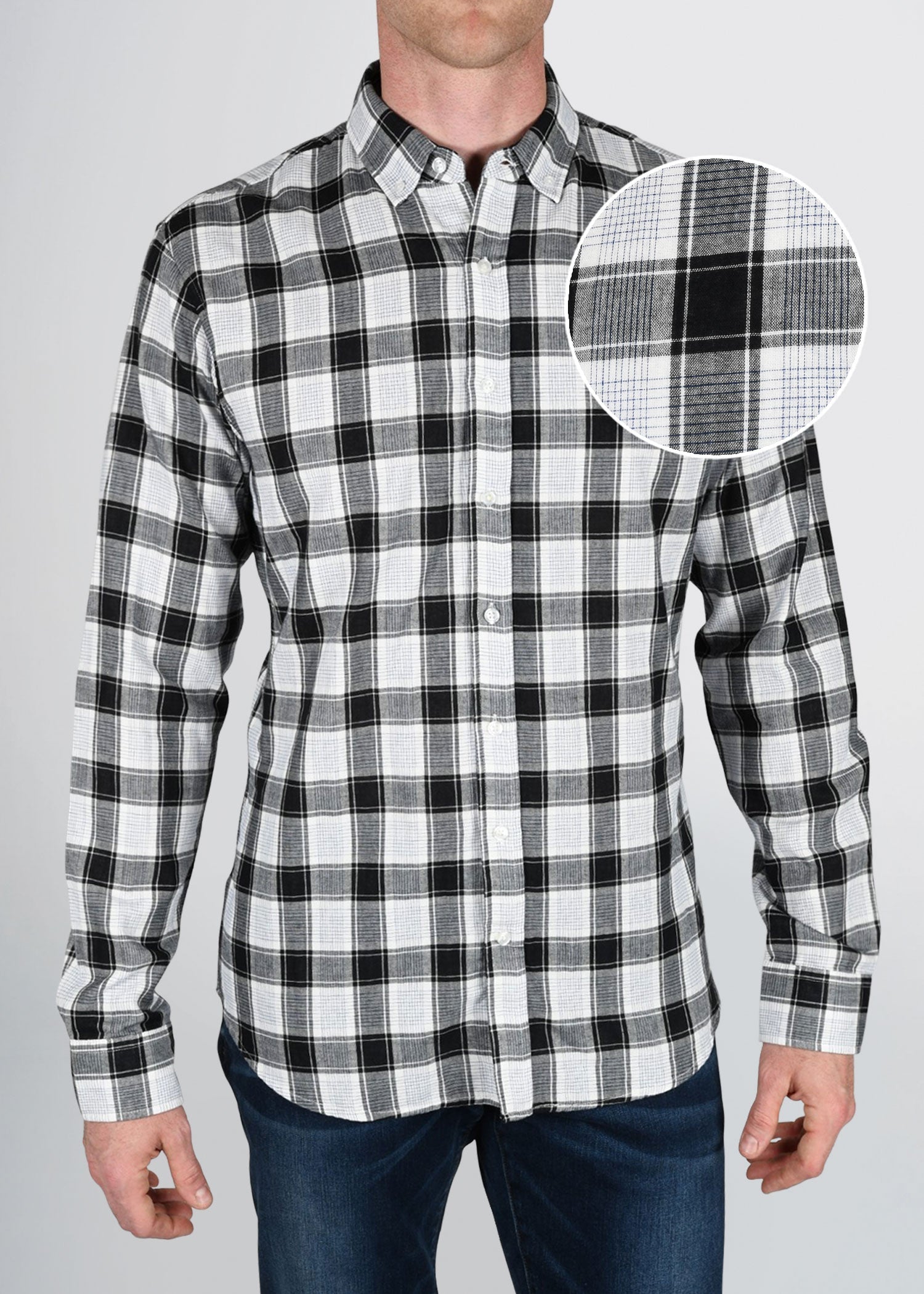 american-tall-mens-double-weave-black-navy-frontswatch