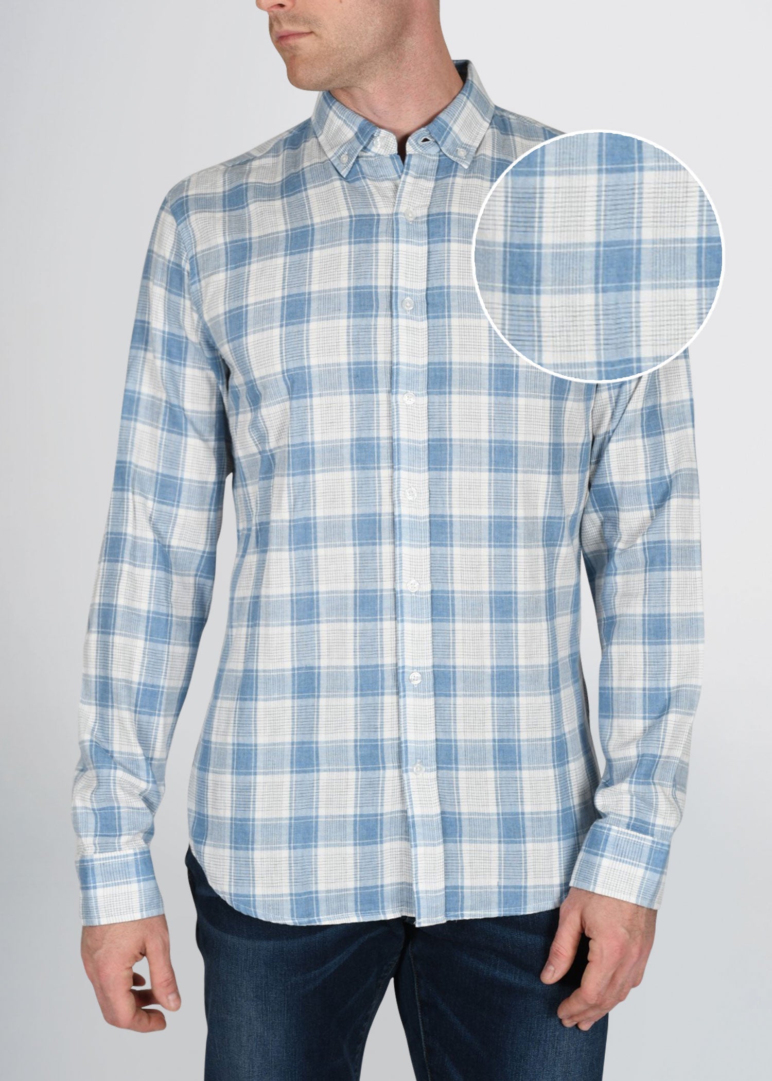 american-tall-mens-double-weave-white-blue-frontswatch