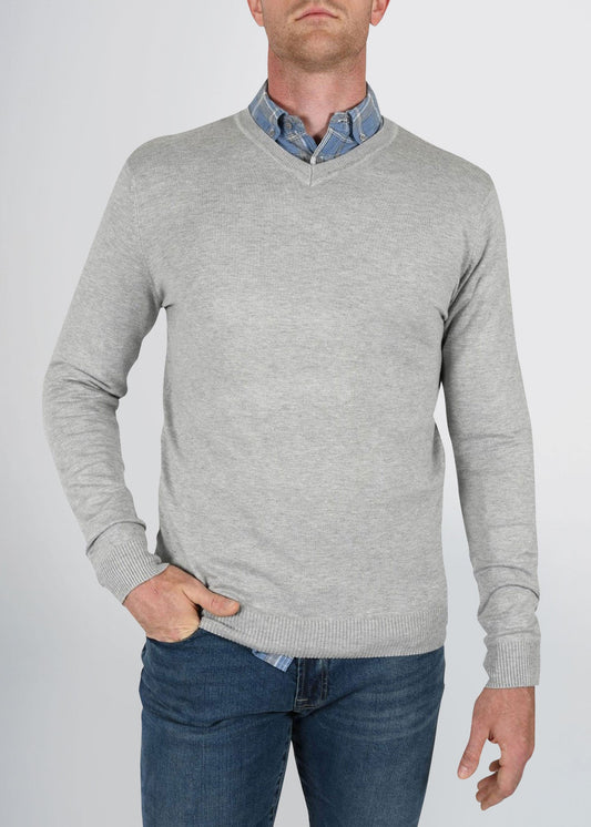 american-tall-mens-fitted-vneck-greymix-front