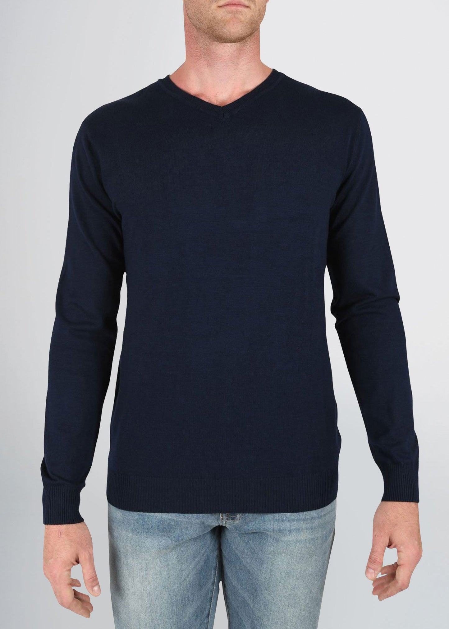 american-tall-mens-fitted-vneck-navy-front