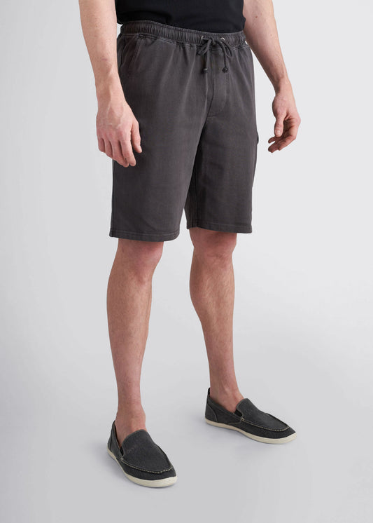 american-tall-mens-knit-cargo-shorts-charcoal-front