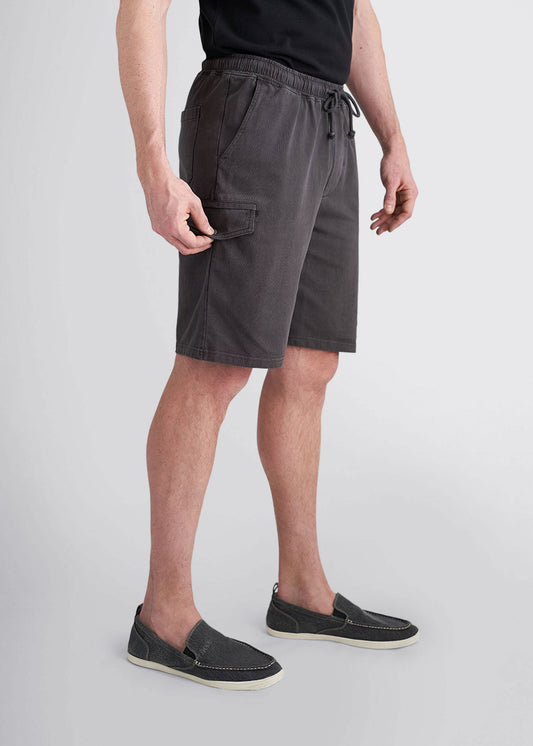 american-tall-mens-knit-cargo-shorts-charcoal-side