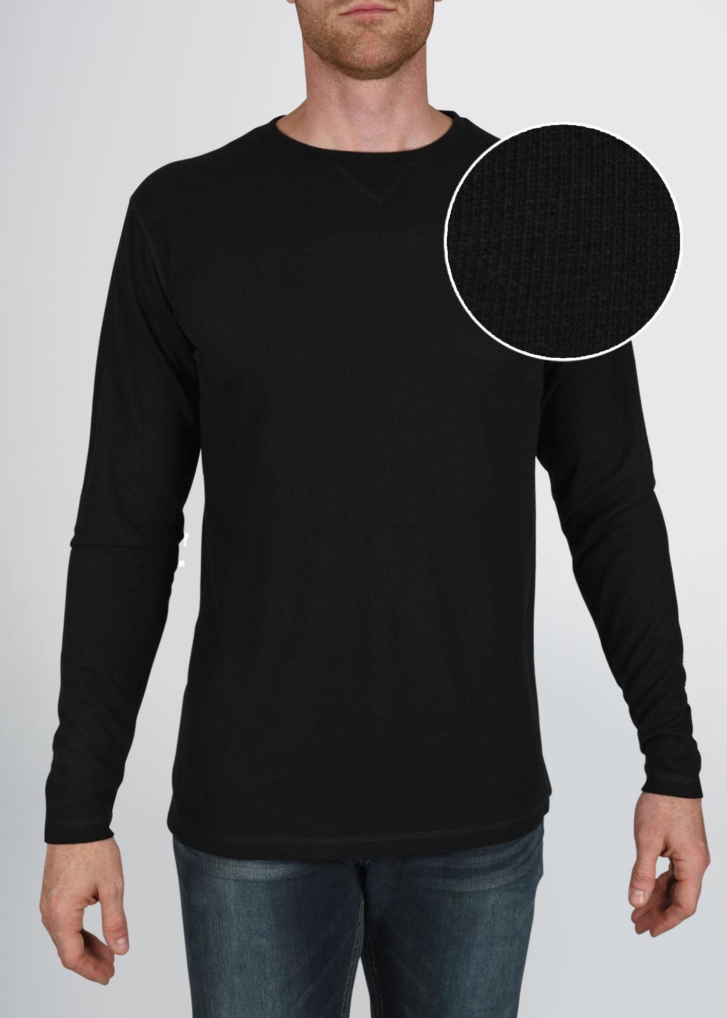 american-tall-mens-lightweight-waffle-longsleeve-black-frontswatch