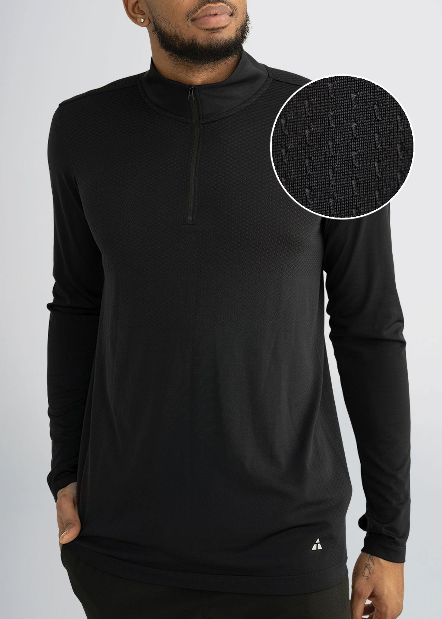 american-tall-mens-performance-quarterzip-black-frontswatch