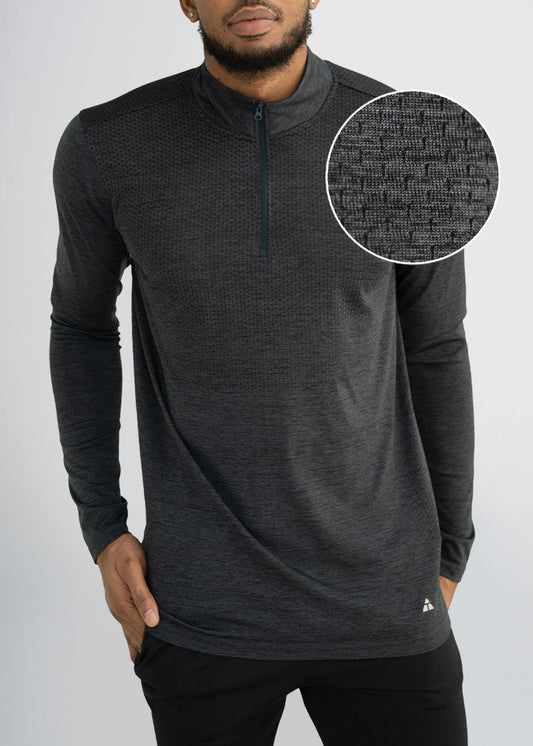 american-tall-mens-performance-quarterzip-charcoal-frontswatch