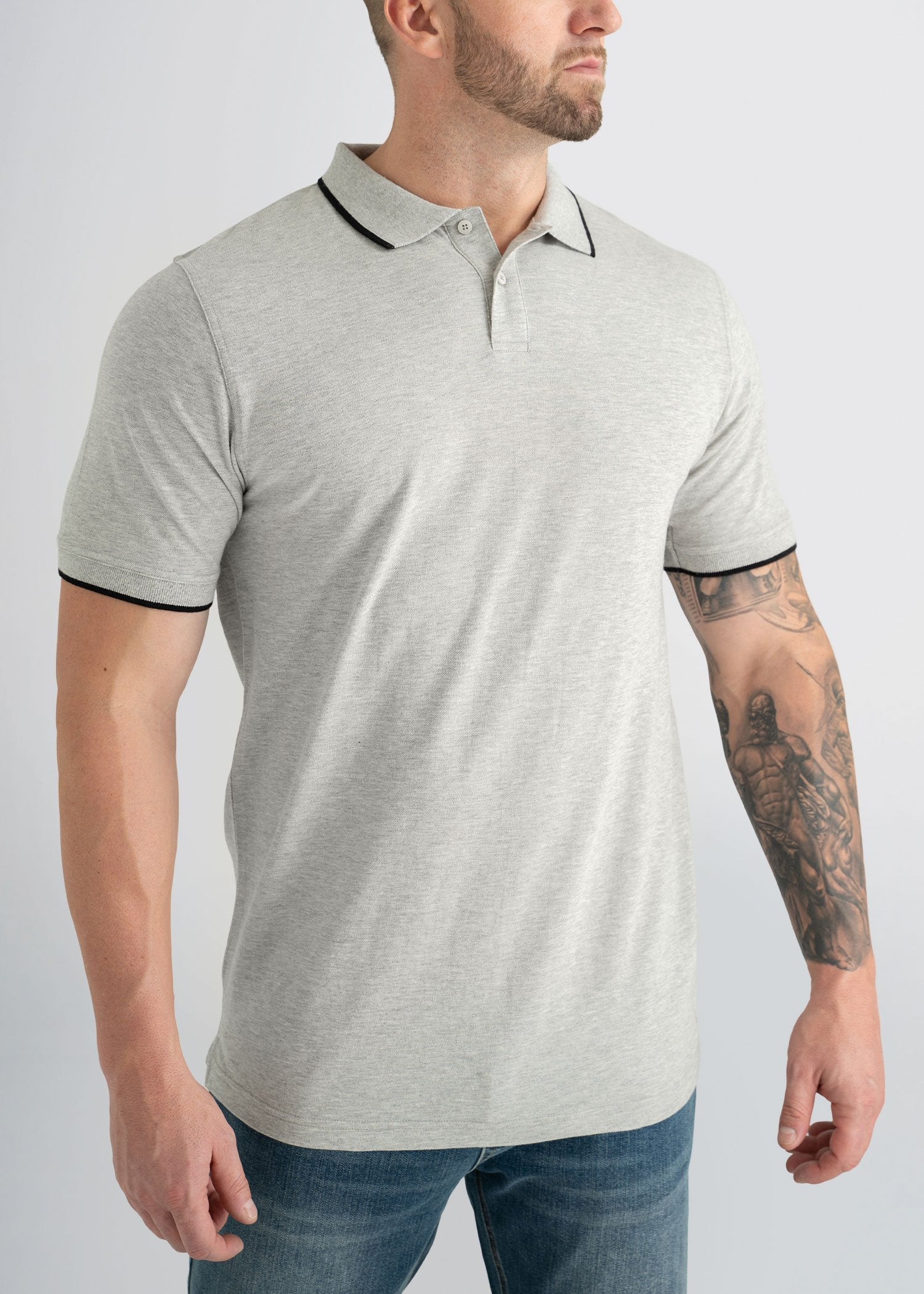 american-tall-mens-polo-greymix-black-front