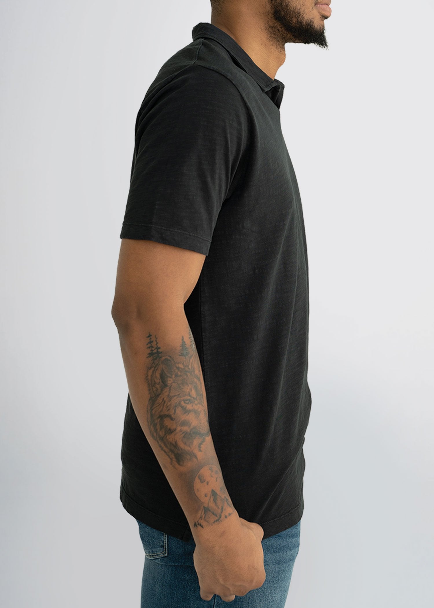 american-tall-mens-slub-polo-black-side