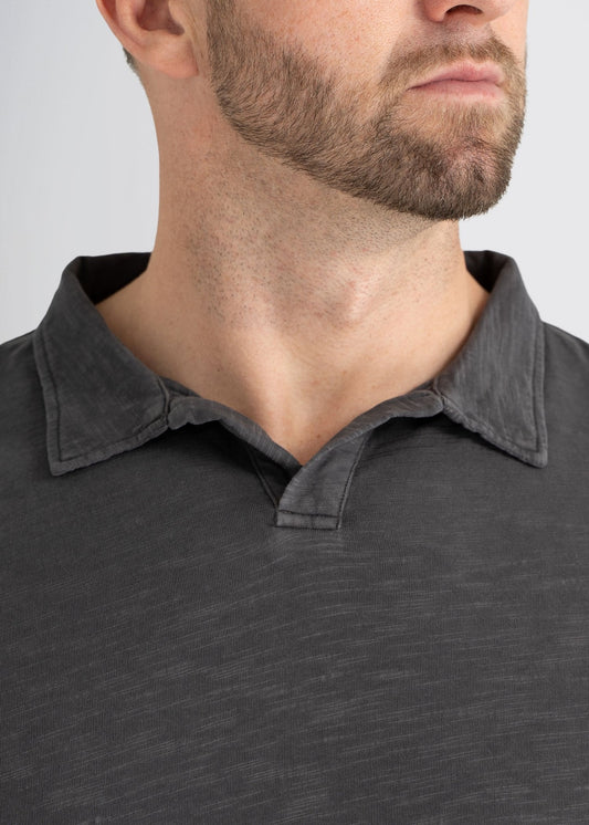american-tall-mens-slub-polo-charcoal-detailcollar