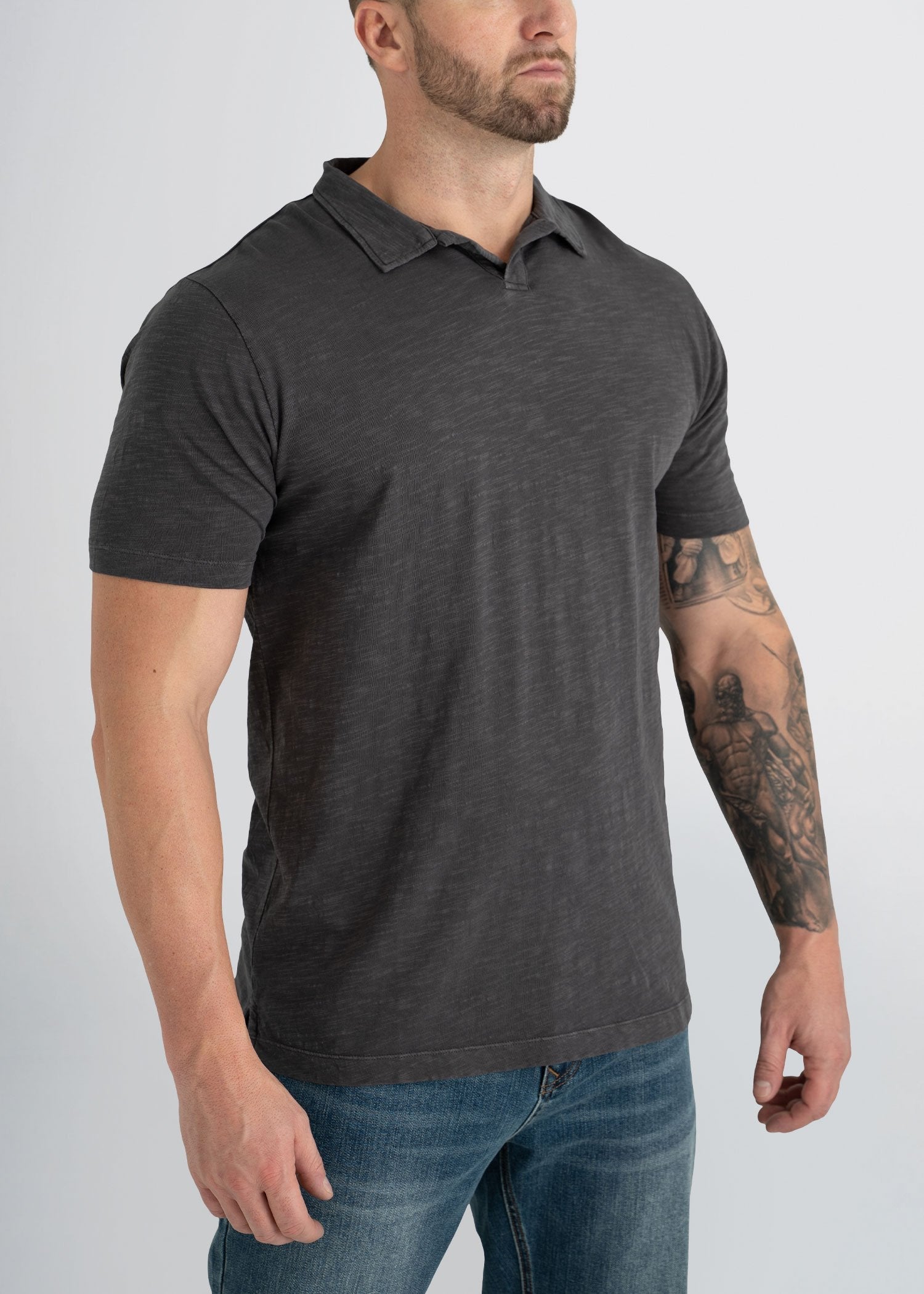 american-tall-mens-slub-polo-charcoal-front