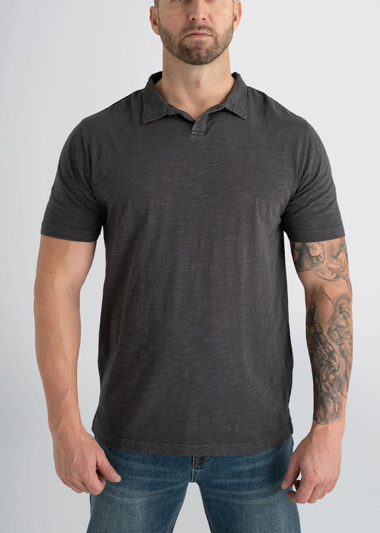 american-tall-mens-slub-polo-charcoal-front