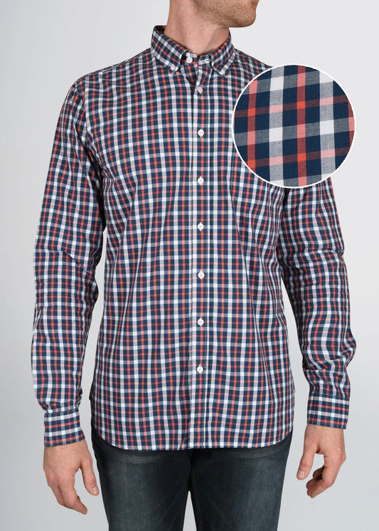 american-tall-mens-soft-wash-navy-coral-plaid-frontswatch