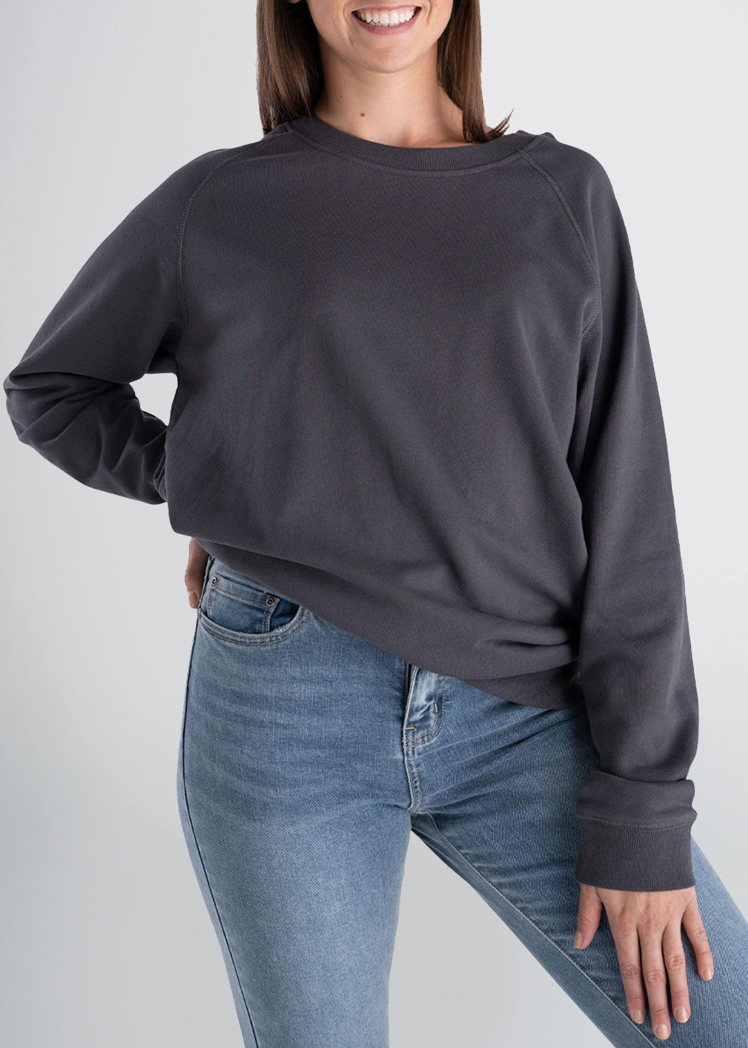american-tall-womens-french-terry-crew-charcoal-front