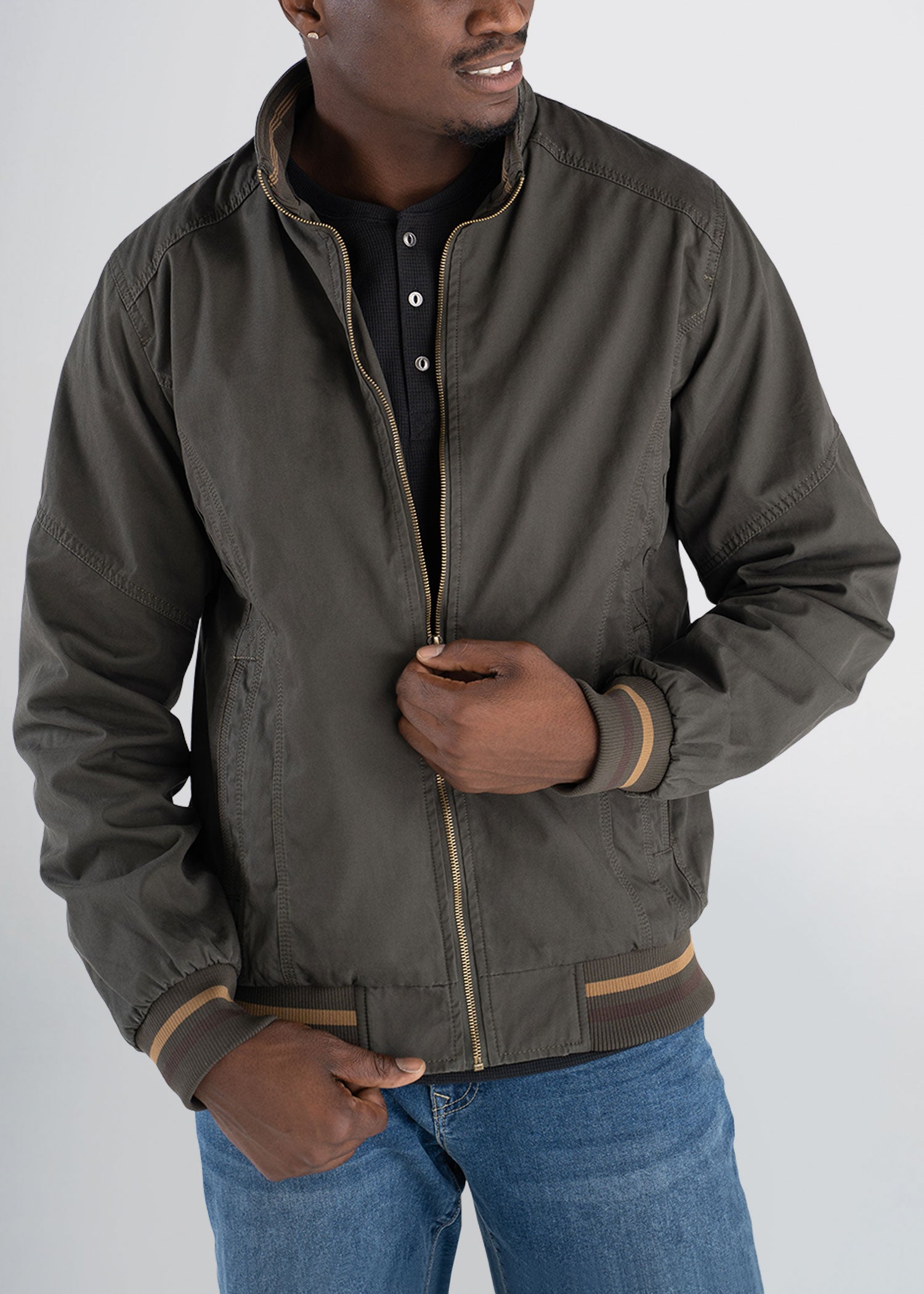 americantall-cotton-bomber-olivegreen-front-zip